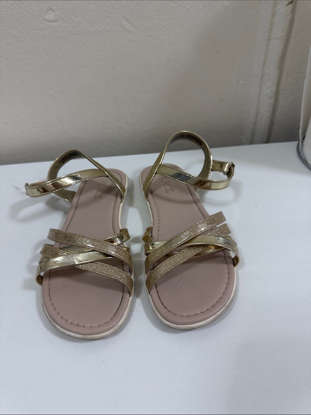 The Children's Place Shimmery Gold Strappy Sandals